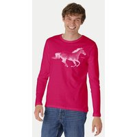 Peaces.bio - handbedruckte Biomode Bio-Herren-Langarmshirt Horsepower