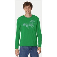 Peaces.bio - handbedruckte Biomode Bio-Herren-Langarmshirt Horsepower