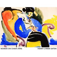 Photocircle Poster / Leinwandbild / Kunst - Henry Lyman Saÿen: Frau auf Stuhl