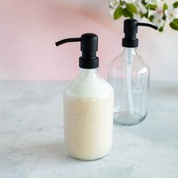 little bee fresh Seifenspender Weissglas 500 ml + Pumpspender “schwarz”