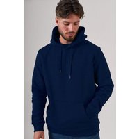 Kultgut Hochwertiger flauschiger Kapuzenpullover/ blaumeliert