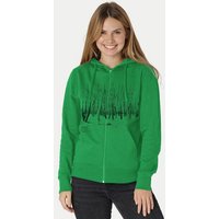 Peaces.bio - handbedruckte Biomode Zip-Hoodie Woodland Damen