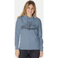 Peaces.bio - handbedruckte Biomode Zip-Hoodie Landscape Damen
