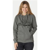 Peaces.bio - handbedruckte Biomode Zip-Hoodie Landscape Damen