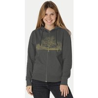 Peaces.bio - handbedruckte Biomode Zip-Hoodie Landscape Damen