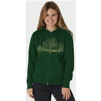 Peaces.bio - handbedruckte Biomode Zip-Hoodie Landscape Damen