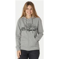 Peaces.bio - handbedruckte Biomode Zip-Hoodie Landscape Damen