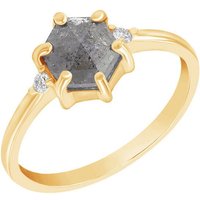 Eppi Goldring mit Salt and Pepper Diamant und Diamanten Felice