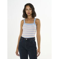 KnowledgeCotton Apparel Ripptop gestreift - Striped rib strap top - aus Bio-Baumwolle
