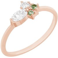 Eppi Zarter Ring mit Moissaniten und Tsavorit-Granaten Lowri