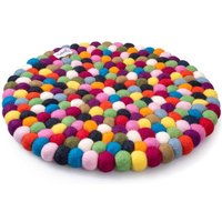 naturling Filzkugel Sitzkissen rund 39cm aus 100% Schurwolle für Stühle und Bänke