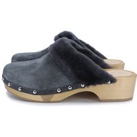 CLARA - flexible Sohle mit kuscheligem Fellrand - Premium Holz Clogs von me&myClogs - low heel