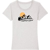 Spangeltangel T-Shirt "Bergluft", Berge, Siebdruck, für Frauen, Berglandschaft, bedruckt, Biobaumwolle
