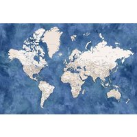 Photocircle Wandbild / Poster / Leinwand - Detailgetreue Weltkarte Sabeen