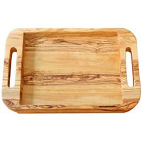 NATUREHOME Holztablett Olivenholz Einzigartig Massiv mit Griffen Serie NH-F