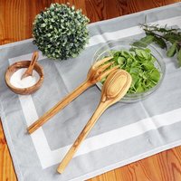 NATUREHOME Salatbesteck 2tlg. Olivenholz Rustikal 30 cm