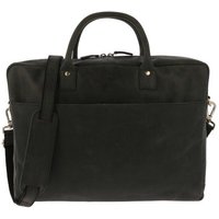 MoreThanHip Geräumige Laptoptasche 15,6" aus mattem Vintage-Öko-Leder - Huckleberry braun oder schwarz