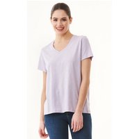 ORGANICATION Damen Basic T-Shirt aus Bio-Baumwolle mit V-Ausschnitt