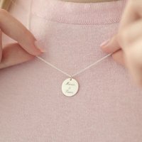 BELLYBIRD Jewellery Personalisierte Gravurkette - Plättchen, Name, 15,5 mm/ Silber/ Silber vergoldet
