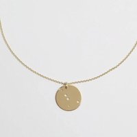 BELLYBIRD Jewellery Sternzeichen Kette, Anhänger 14mm, Silber/ Silber vergoldet