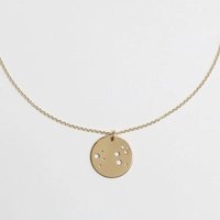 BELLYBIRD Jewellery Sternzeichen Kette, Anhänger 14mm, Silber/ Silber vergoldet