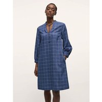 LANIUS Karo-Kleid mit V-Ausschnitt aus Hanf und TENCEL