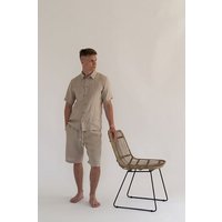 gust. Herren Kurzarm Leinenhemd - Linen shirt - Short sleeve - 100% Bio-Leinen