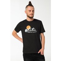 Spangeltangel T-Shirt "Bergluft", nachhaltig, Herren - Natur Bio-Baumwolle Berge Bergsee