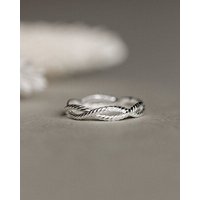 lille mus Ring 'Kordel' 925 Silber / vergoldet