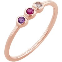 Eppi Goldener Ring mit Amethyst, Rubin und Aquamarin Dania