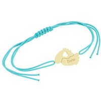 Eppi Silbernes String-Armband mit Babyfüßchen und Gravur Amy