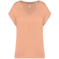 YTWOO Oversized Damen T-Shirt aus Bio-Baumwolle, V-Ausschnitt