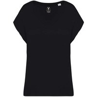 YTWOO Oversized Damen T-Shirt aus Bio-Baumwolle, V-Ausschnitt
