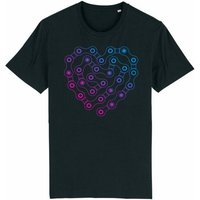 roots of compassion T-Shirt "Kettenherz" bio & fair & vegan - gerader Schnitt - Fahrrad, critical mass