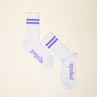 Tennissocken weiß/natur "popeia" mit Streifen