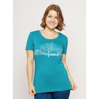 Peaces.bio - handbedruckte Biomode Lieber Wieder Shirt Landscape Damen