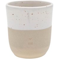 Eulenschnitt Becher aus Steingut, Handarbeit