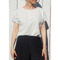 Lena Schokolade Shirt Dots weiss aus Bio-Jersey