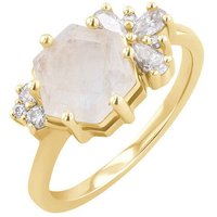 Eppi Einzigartiger Ring mit Mondstein und Moissaniten Anita