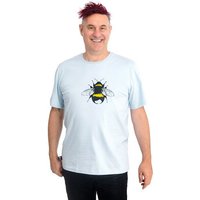 Hirschkind Männershirt "Erdhummel" hellgrau – Made in Kenia & handbedruckt in Berlin
