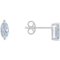 Eppi Minimalistische Ohrstecker aus Silber mit Aquamarin Andine