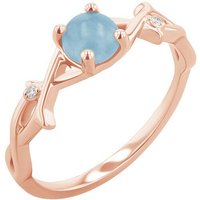 Eppi Ring mit einem Cabochon Aquamarin und Diamanten Makena