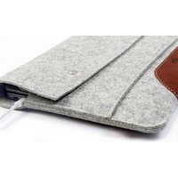 Pack & Smooch MacBook Air 15 Sleeve, MacBook Air 15 Hülle aus Wollfilz und pflanzlich gegerbtem Leder aus Italien