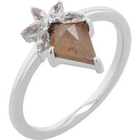 Eppi Ring mit einem Salt and Pepper Diamanten und weißen Moissaniten Leony