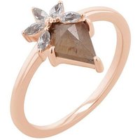 Eppi Ring mit einem Salt and Pepper Diamanten und weißen Moissaniten Leony