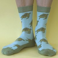 Fräulein Prusselise Schildkröte Socken, türkis, grün, bunt gemustert