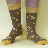 Fräulein Prusselise Bagger Socken braun gelb bunt gemustert
