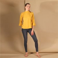 ManduTrap Bluse „Juma“ aus TENCEL (Lyocell) – Blau, Senfgelb oder Rost