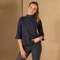 ManduTrap Bluse „Juma“ aus TENCEL (Lyocell) – Blau, Senfgelb oder Rost