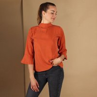 ManduTrap Bluse „Juma“ aus TENCEL (Lyocell) – Blau, Senfgelb oder Rost